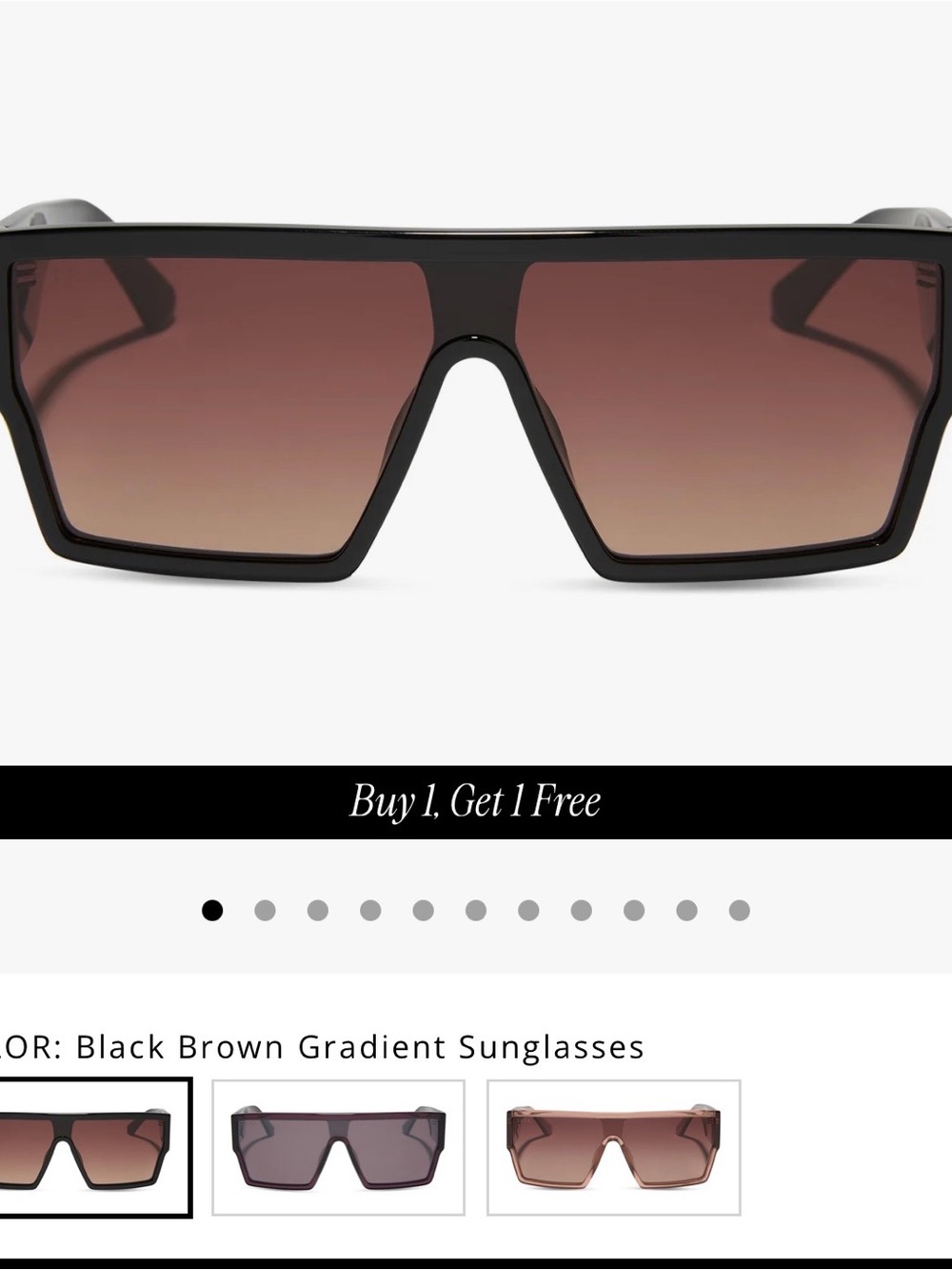 Diff Eyewear Black Frame Brown Gradient Lens Sunglasses